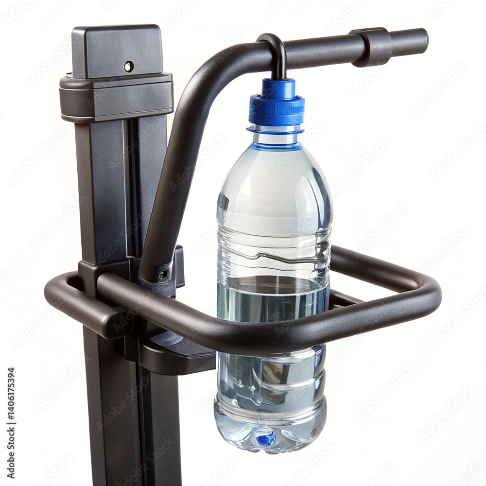 Obraz premium Plastic water bottle holder that attaches to gym equipment