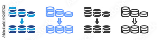 Normalization icon set multiple style collection