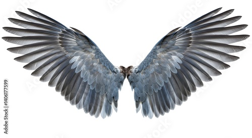 A pair of hawk wings isolated on white background. Clipping path included.