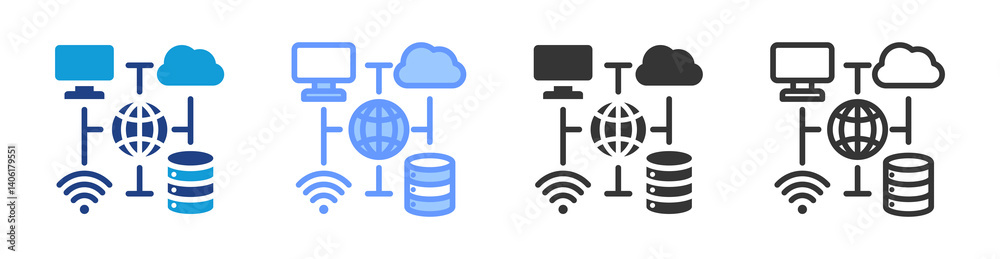 Data Ecosystem icon set multiple style collection Data Ecosystem icon set multiple style collection