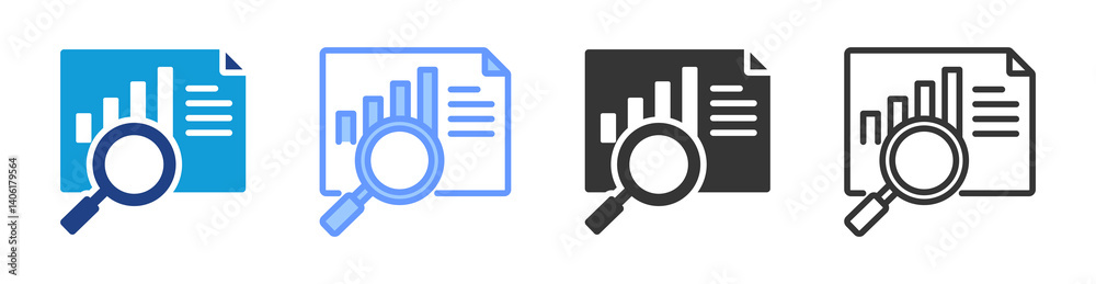 Data Analysis icon set multiple style collection Data Analysis icon set multiple style collection