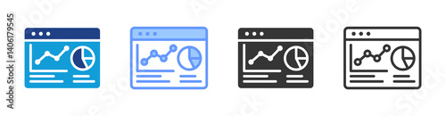 Visualization icon set multiple style collection