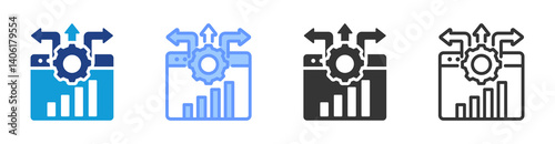 Data Driven Decision Making icon set multiple style collection