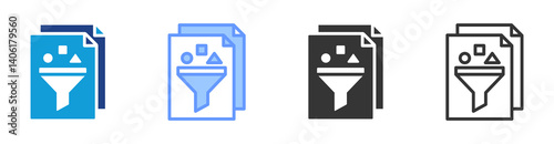 Data Curration icon set multiple style collection