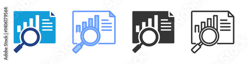 Data Analysis icon set multiple style collection