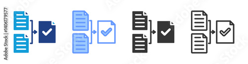 Data Normalization icon set multiple style collection