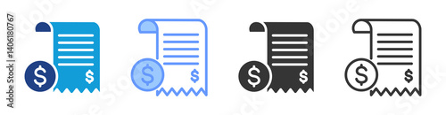 Expense icon set multiple style collection