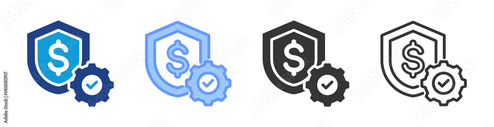 Solvency icon set multiple style collection Solvency icon set multiple style collection