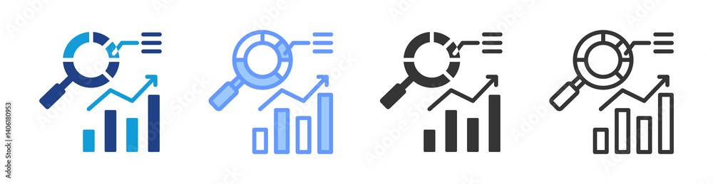 Trend Analysis icon set multiple style collection Trend Analysis icon set multiple style collection
