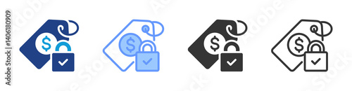Fixed Cost icon set multiple style collection