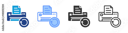 Reprint icon set multiple style collection
