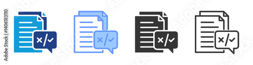Proofreading icon set multiple style collection