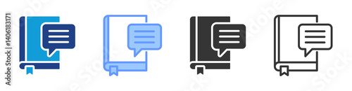 Book Review icon set multiple style collection