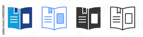 Chapter icon set multiple style collection