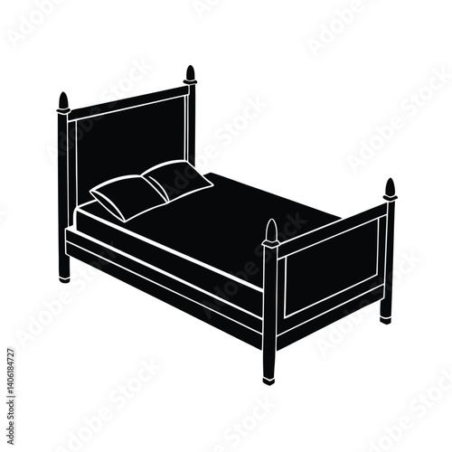 Isolated Bed on White Background
