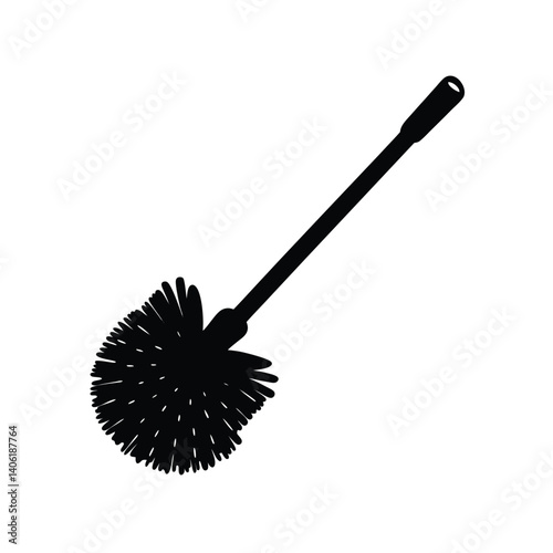 Isolated Toilet Brush on White Background