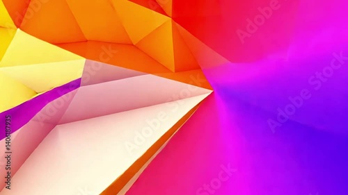 Colorful Abstract Geometric Shapes with Dynamic Triangular Patterns