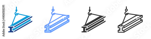 Steel icon set multiple style collection