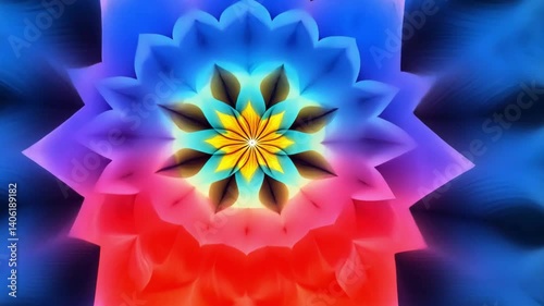 Vibrant Abstract Floral Design with Colorful Swirls and Shapes