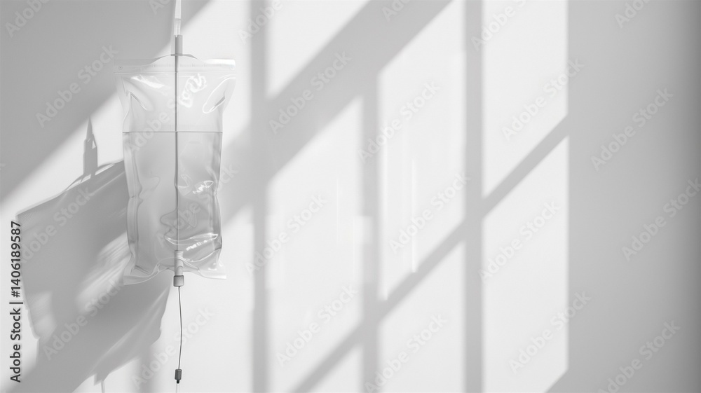 Fototapeta premium Photorealistic image of a iv drip bag isolated on white