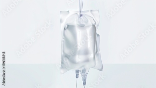 Photorealistic image of a iv drip bag isolated on white