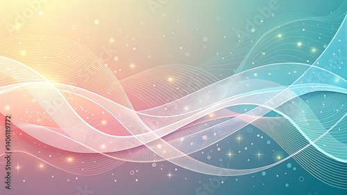 Smooth Abstract Gradient Background with Flowing Curves and Soft Light – Pastel Minimal Design