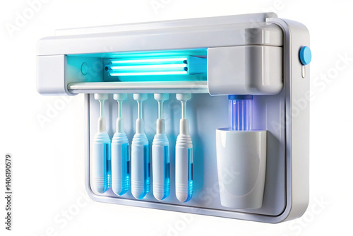 Plastic wall-mounted toothbrush sterilizer with UV light
