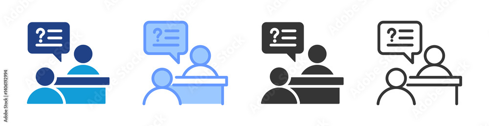 Interview icon set multiple style collection Interview icon set multiple style collection
