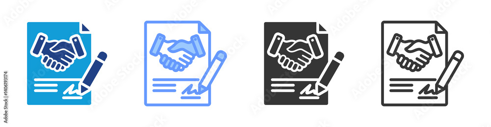 Contract icon set multiple style collection Contract icon set multiple style collection