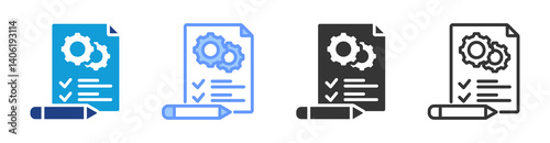 Aptitude Test icon set multiple style collection