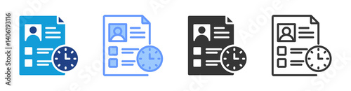 Probation Period icon set multiple style collection