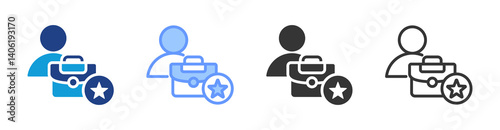 Job Tittle icon set multiple style collection