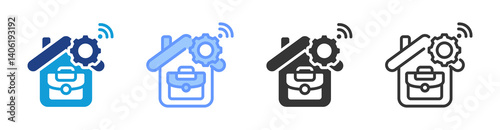 Remote Work icon set multiple style collection
