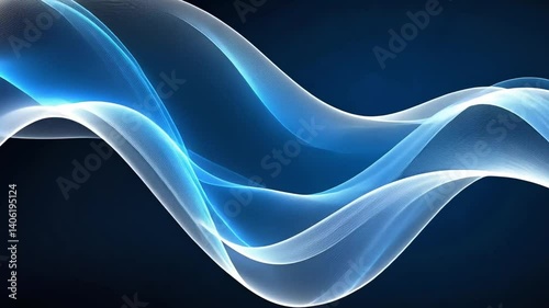 Fluid Blue Waves on Dark Background for Abstract Art Projects