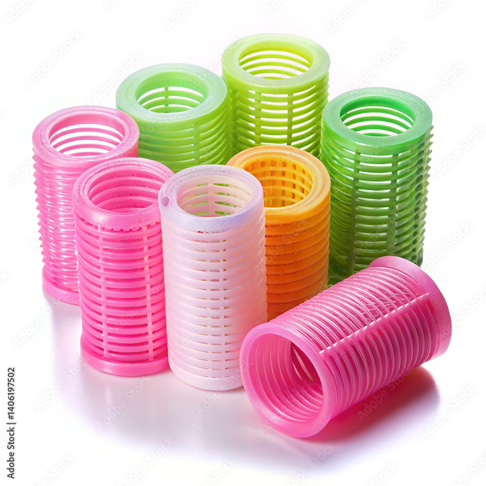 Plastic hair curler set with different roller sizes Plastic hair curler set with different roller sizes