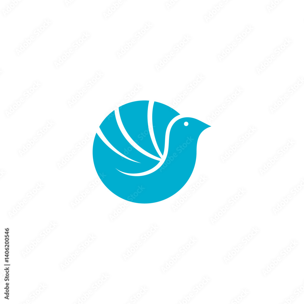 bird logo with flat design style blue color vector bird logo with flat design style blue color vector