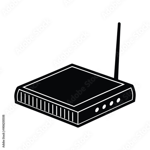 Isolated Modem on White Background