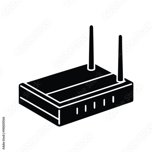 Isolated Router on White Background