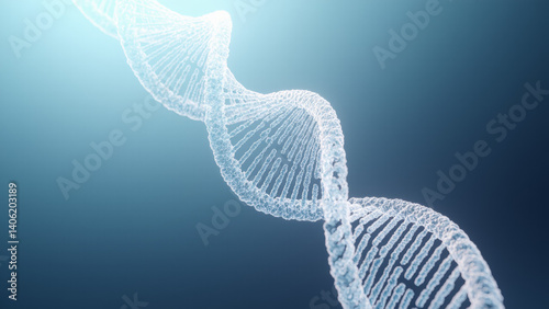 luminous, abstract representation of the human DNA double helix, style 14