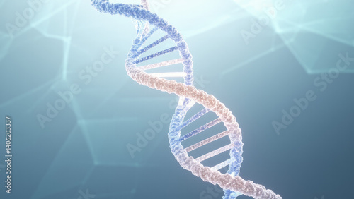 luminous, abstract representation of the human DNA double helix, style 12