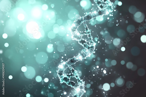 luminous, abstract representation of the human DNA double helix, style 1