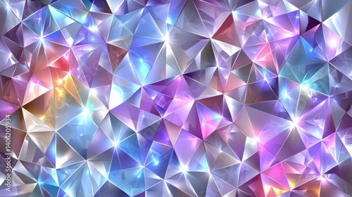 Radiant Jewel-Toned Abstract Polygonal Mosaic