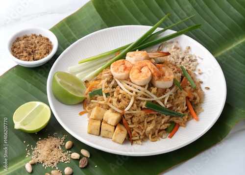 Authentic Shrimp Pad Thai Recipe with Tofu and Lime