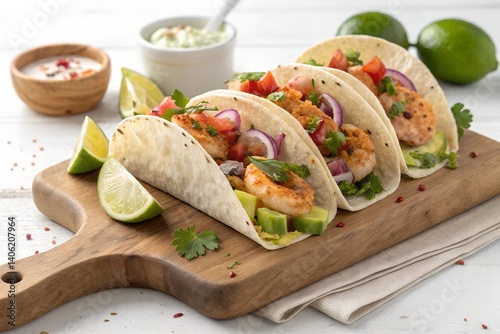 Delicious Shrimp Tacos with Fresh Lime and Avocado Recipe