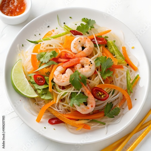 Shrimp Glass Noodle Salad with Lime and Chili Sauce