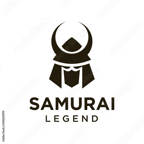 Samurai Mask Logo Design. Fierce Japanese Warrior Icon for Esports, Clothing, or Martial Arts Branding