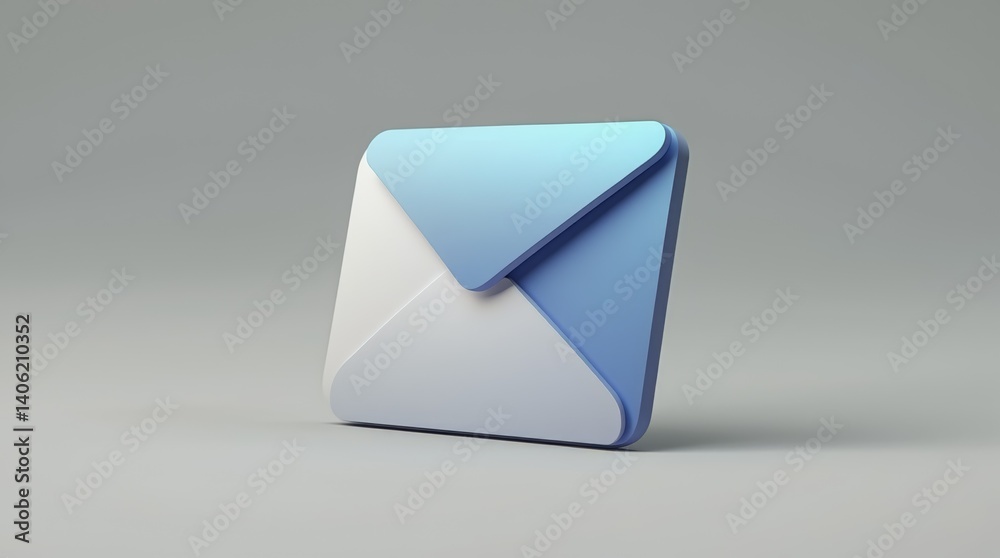 Modern 3D Email Icon Design for Digital Communication