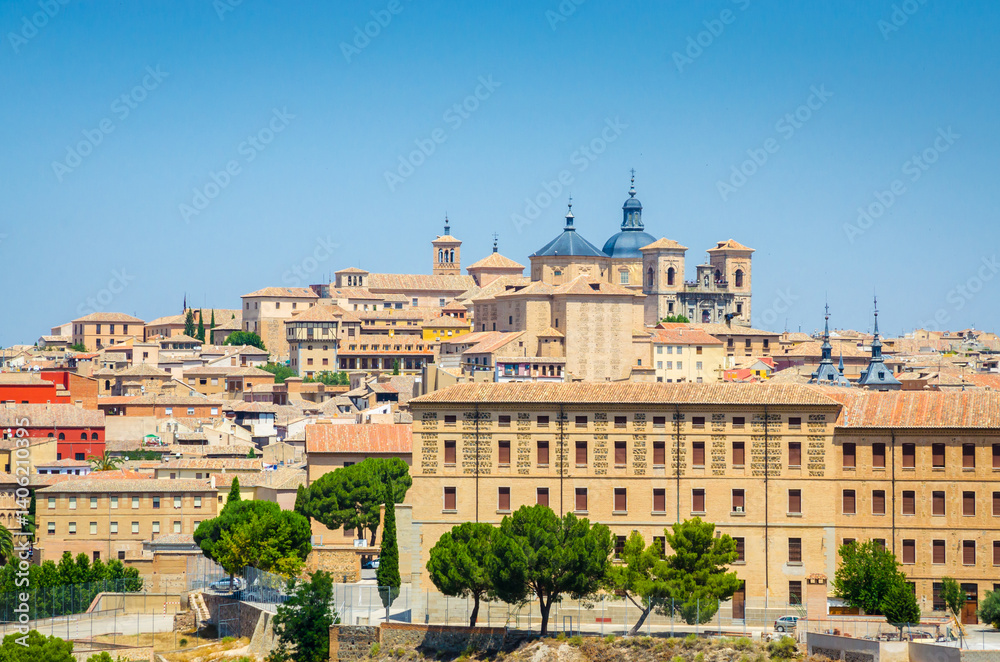 Panoramic view of old historical center of the city Toledo, Spain.