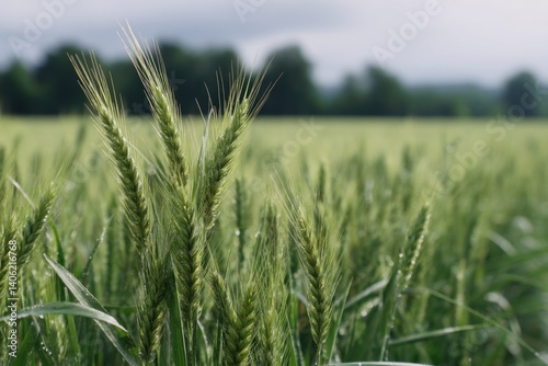 Cereal rye is maturing beautifully in the field, showcasing its vibrant growth.