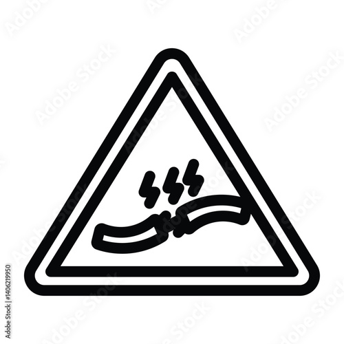 icon broken cable short circuit electricity wire